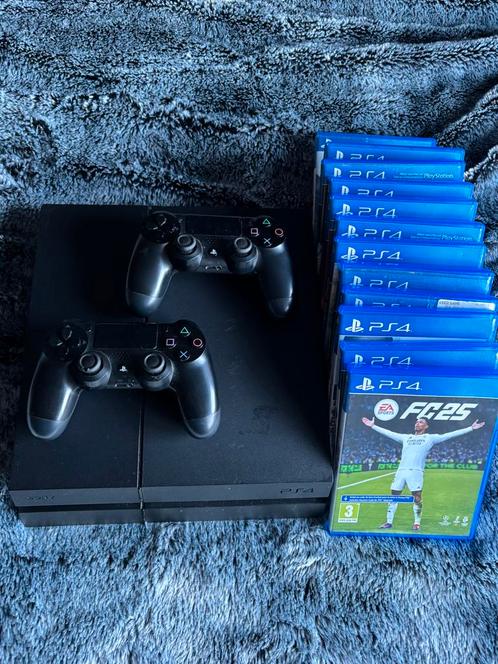Playstation 4, 12 games, 2 controllers, Spelcomputers en Games, Spelcomputers | Sony PlayStation 4, Gebruikt, Original, Met 2 controllers