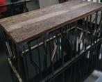 Salontafel massief hout roestvrij zilver frame, Huis en Inrichting, Ophalen, Nieuw, 50 tot 100 cm, 75 cm of meer