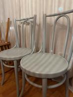 Vintage Thonet Stijl Stoelen - Lichtblauw, Huis en Inrichting, Stoelen, Ophalen, Gebruikt, Twee, Blauw