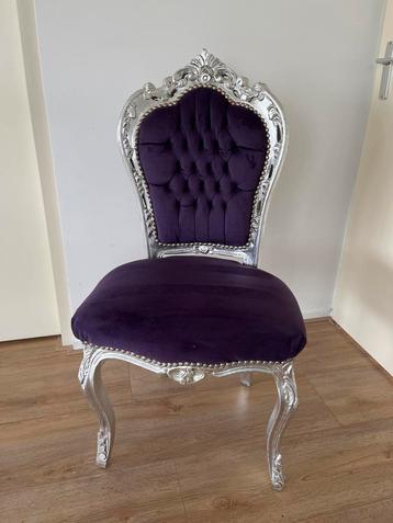 Barok Stoel Paars Velvet beschikbaar voor biedingen