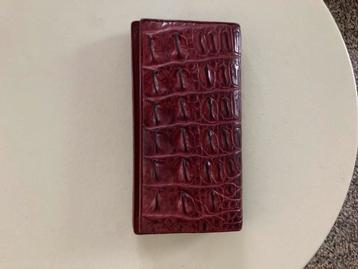 Krokodillen leren portefeuille.kleur roodbruin beschikbaar voor biedingen