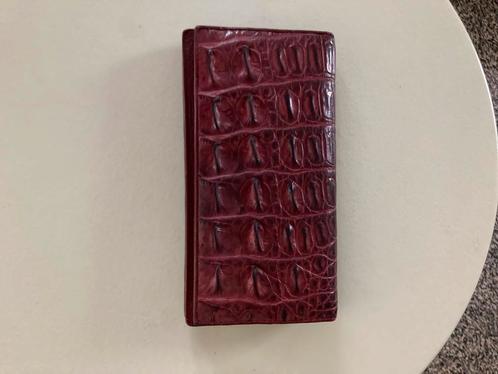 Krokodillen leren portefeuille.kleur roodbruin, Sieraden, Tassen en Uiterlijk, Portemonnees, Zo goed als nieuw, Bruin, Leer, Ophalen of Verzenden