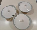 3x Gouda schalen midcentury grijs wit diameter 24/26, Ophalen of Verzenden
