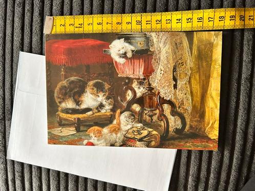 491. Kunst wenskaart poes kittens H.Ronner-Knip, Diversen, Wenskaarten, Zo goed als nieuw, Ophalen of Verzenden