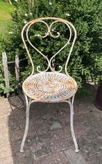 Brocante oud Frans tuinstoeltje / stoel ijzer, Verzenden