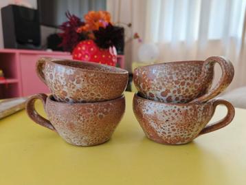 Franse brocante espresso kopjes (4) beschikbaar voor biedingen