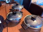 Renaware pannen, Gebruikt, Pannenset, Ophalen of Verzenden, Rvs