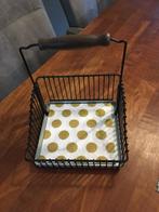 retro servethouder - kruidenpot houder metaal en hout, Ophalen of Verzenden, Huis en Inrichting