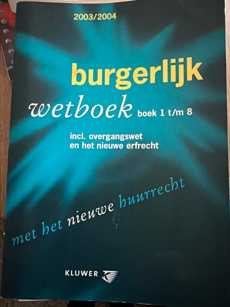 D3.   Boek 1-8 2003/2004. Burgerlijk wetboek   Kluwer, Ophalen of Verzenden, Zo goed als nieuw