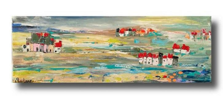Vakantiehuisjes ~ vakantiegevoel ~ schilderij ~ atelier, Huis en Inrichting, Woonaccessoires | Schilderijen, Tekeningen en Foto's