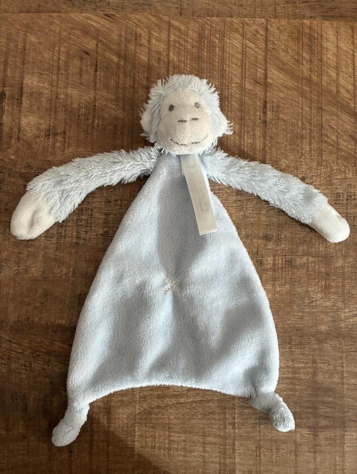 Happy Horse aap Mickey knuffeldoekje. Lichtblauw. ZGAN., Kinderen en Baby's, Speelgoed | Babyspeelgoed, Zo goed als nieuw, Overige typen