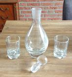 kristal karaf Bohemian, met 2 glazen, volgnr 45, Antiek en Kunst, Antiek | Glas en Kristal, Ophalen of Verzenden
