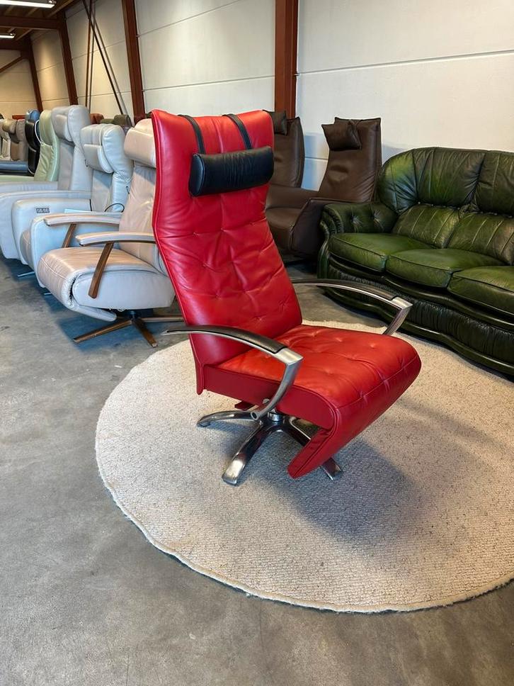 Jori brainbulder design leren relax fauteuil stoel Z.g.a.n, Huis en Inrichting, Fauteuils, Zo goed als nieuw, Leer, 50 tot 75 cm