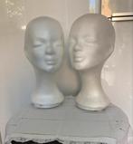 Piepschuim mannequin hoofden op zuignappen ., Ophalen of Verzenden, Gebruikt
