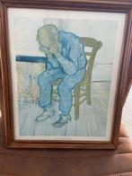 Print van Vincent van Gogh treurende oude man in gelijst, Ophalen of Verzenden, Zo goed als nieuw