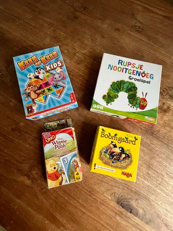 Kinderspellen Set - Keer op Keer, Boomgaard, Rupsje, Uno beschikbaar voor biedingen