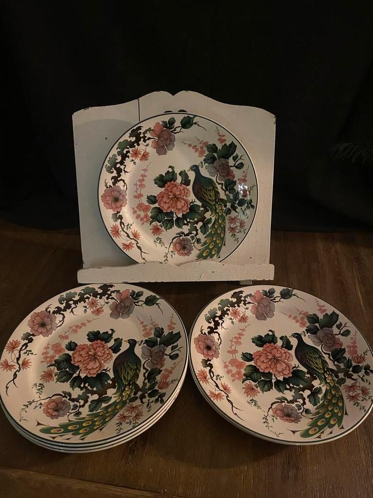 Set van 6 Vintage Borden met Pauw Design, Huis en Inrichting, Keuken | Servies, Gebruikt, Bord(en), Overige stijlen, Aardewerk