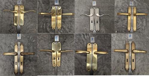 Deurklinken met groot deurschild (diverse modellen), Doe-het-zelf en Verbouw, Hang- en Sluitwerk, Gebruikt, Klink of Kruk, Koper of Messing