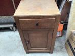 EikenHouten Nachtkastje met Lade en Deur, Ophalen, Gebruikt