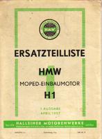 HMW Einbaumotor Ersatzteilliste H1 (5892z) bromfiets, Fietsen en Brommers, Zo goed als nieuw, Verzenden