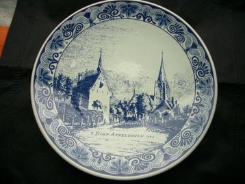 wandbord delftsblauw appeldoorn kerktoren antiek decoratie beschikbaar voor biedingen