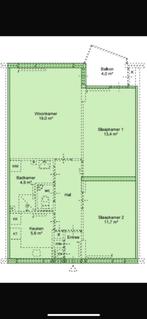 Woningruil Amsterdam, Buitenveldert 2 slaapkamers €1674,92, Huizen en Kamers, 56 m², 3 kamers, Amsterdam