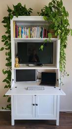 IKEA Hemnes Secretaire met Opbouw - wit - ZGAN!, Huis en Inrichting, Kasten | Secretaires, Ophalen, Zo goed als nieuw, Scandinavisch / IKEA Hemnes / wit