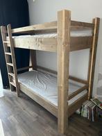 Steigerhout stapelbed inclusief op maat gemaakte matrassen, Ophalen, Zo goed als nieuw, 80 cm, 200 cm