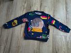 Prachtige blauwe Kersttrui met bewegende sneeuwbol, 110/116., Jongen of Meisje, Onbekend, Ophalen of Verzenden, Zo goed als nieuw