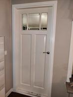 Witte stompe binnendeur met glas, Ophalen, Gebruikt