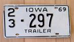 Kentekenplaat Iowa Amerika / USA (1969), Verzamelen, Ophalen of Verzenden, Gebruikt, Auto's