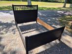 zwarte Ikea Hemnes bedombouw 140x200, Ophalen, Zwart, Tweepersoons, 140 cm