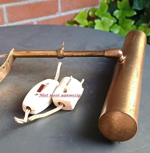 zware oude messing schilderijlamp - Italiaanse stijl (30 cm), Antiek en Kunst, Antiek | Lampen, Ophalen of Verzenden
