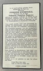 Bidprentje Johanna Roosendaal - 1954 Eindhoven, Verzamelen, Bidprentjes en Rouwkaarten, Ophalen of Verzenden, Bidprentje