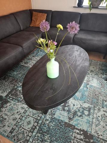 Zwart ovalen salontafel 