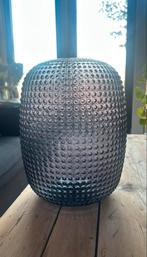 Mooie grijze Vaas met structuur, Huis en Inrichting, Woonaccessoires | Vazen, Zwart, Ophalen of Verzenden, Minder dan 50 cm, Glas