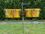 Timbales - timbalen brass - koper 13 en 14", Muziek en Instrumenten, Percussie, Verzenden, Gebruikt, Melodische percussie