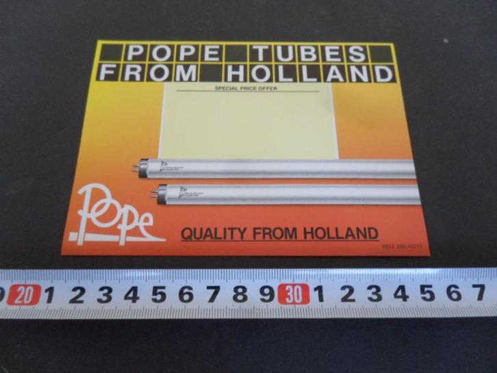 sticker pope tubes from holland - tl buizen lamp licht, Verzamelen, Stickers, Zo goed als nieuw, Bedrijf of Vereniging, Ophalen