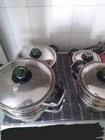 Amc pannenset 4 pannen, Gebruikt, Keramische plaat, Verzenden, Pannenset