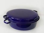 blauwe braadpan van emaille, Ophalen of Verzenden, Gebruikt, Overige materialen, Koekenpan of Braadpan