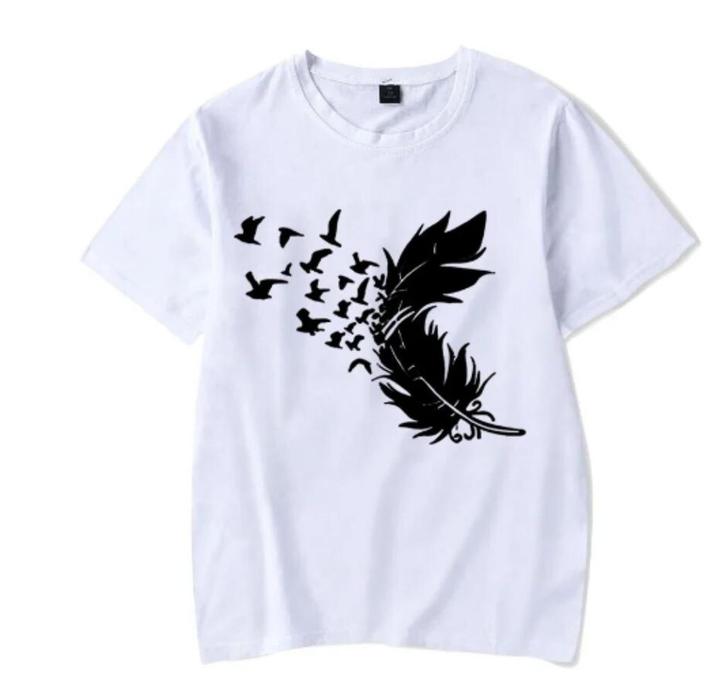 Nieuw wit XL T-shirt Veer & vogels, Kleding | Heren, T-shirts, Nieuw, Maat 56/58 (XL), Wit, Ophalen of Verzenden