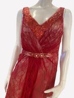 sale galajurk avondjurk rood met beige maat 34, 36, Kleding | Dames, Ophalen of Verzenden, Rood, Galajurk