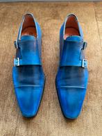 Blauwe leren gespschoenen van Santoni met riem, Kleding | Heren, Schoenen, Blauw, Zo goed als nieuw, Santoni, Gespschoenen