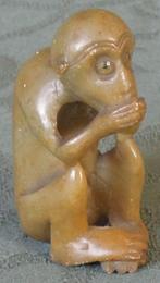 Nr H153: Oud spekstenen aapje, Antiek en Kunst, Ophalen of Verzenden