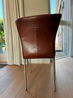 Leren eetkamerstoelen, Huis en Inrichting, Stoelen, Ophalen of Verzenden, Zo goed als nieuw, Bruin, Vijf, Zes of meer stoelen