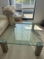 Glazen tafel, Huis en Inrichting, Tafels | Salontafels, Ophalen, 50 tot 100 cm, Zo goed als nieuw, Glas
