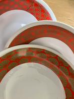 3 Nieuwe Melamine Schaaltjes - Wit , goud met Rood Patroon, Huis en Inrichting, Keuken | Servies, Overige materialen, Nieuw, Ophalen of Verzenden