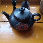 Antieke zwarte theepot met portret, Huis en Inrichting, Ophalen of Verzenden