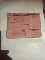 Ausweis für fliegergeschadigte 1943, Verzamelen, Ophalen of Verzenden, Duitsland