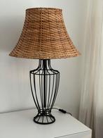 Vintage IKEA Tafellamp met Rotan Kap, Huis en Inrichting, Lampen | Tafellampen, Ophalen of Verzenden, Gebruikt, Overige materialen